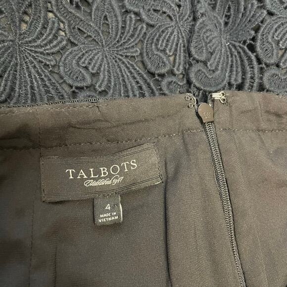 Talbots Dark Navy Lace Straight Fit Knee Skirt Womens Size 4 - Picture 5 of 6
